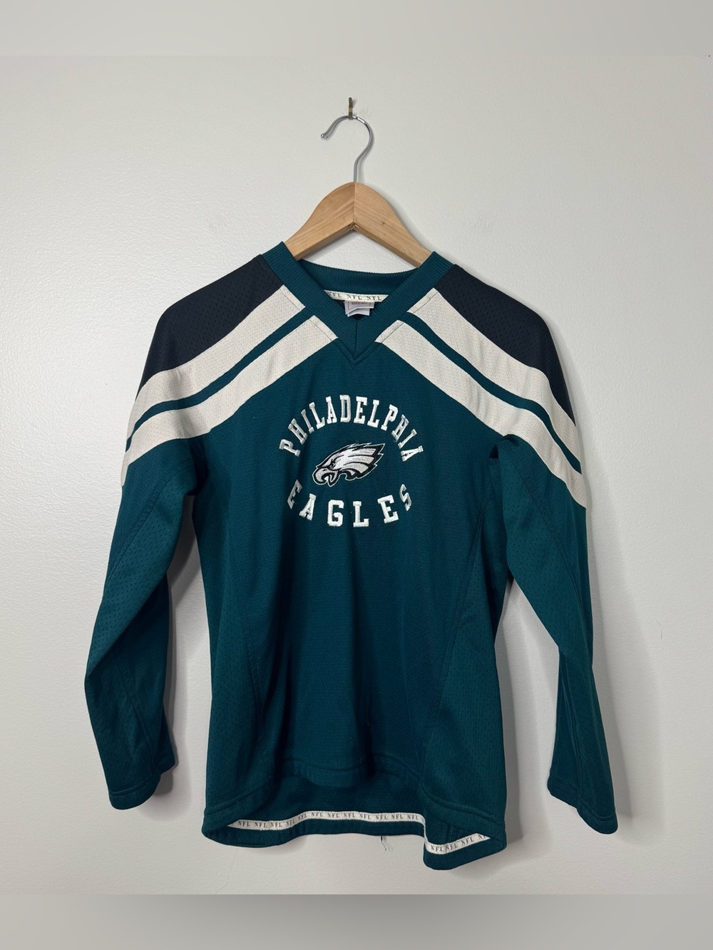 Philadelphia Eagles Kids Mesh Long Sleeve Jersey Shirt Med